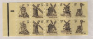 1742a 15c Windmills Booklet Pane of 10