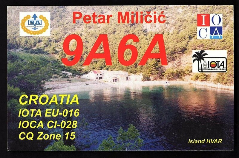 QSL QSO RADIO CARD Photo of Island HVAR/Petar Milicic,9A6A,2005,Croatia(Q2165)