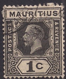 Mauritius 1921 - 34 KGV 1ct Black used Die 2 SG 223 ( D1451 )
