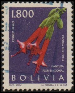 Bolivia C239 - Used - 1800b Cantua buxifolia (1962) (cv $0.75)