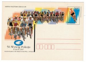 Poland 1997 Postal Stationary Postcard Stamp MNH Sport Cycling Peace Race