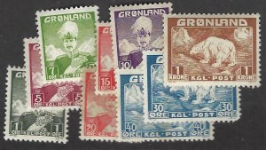 Greenland SC#1-9 MNH F-VF SCV$110.00...Worth a Close Look!!