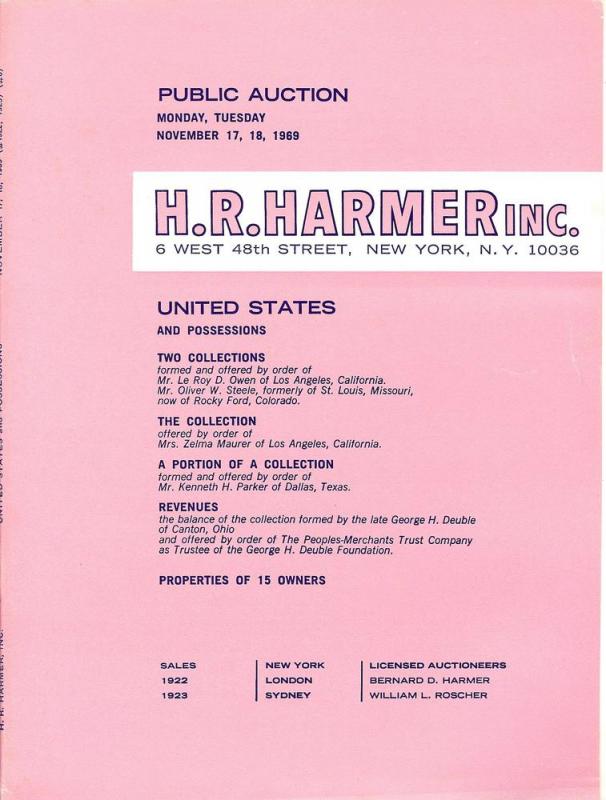 HR Harmer: Sale # 1922-1923  -  United States and Possess...