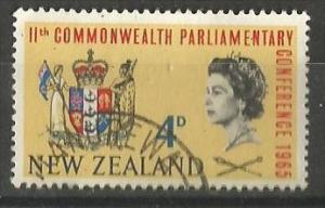NEW ZEALAND, 1965, used 4p Arms of New Zealand, Scott 375