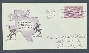 Scott 775 not FDC Texas Centennial