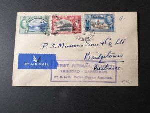 1938 Trinidad and Tobago Airmail FFC Cover Port of Spain to Bridgetown Barbados