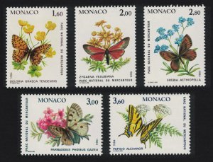 Monaco Butterflies and Moths in Mercantour National Park 5v SG#1651-1655