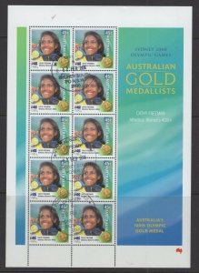 Australia #1902 (2000 Olympic Gold sheet of 10) VF CTO used CV $11.00