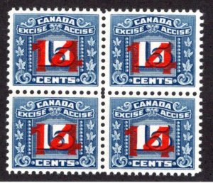 FX116, van Dam, 14 on 15c, MNH, O/P on  Three Leaf Excise Federal Canada Revenue