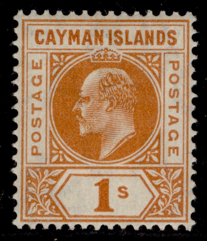 CAYMAN ISLANDS EDVII SG12, 1s orange, LH MINT. Cat £35.