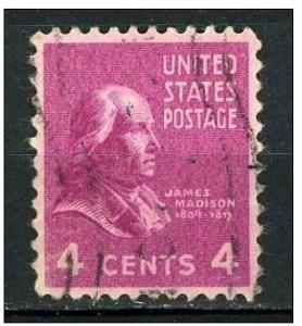 USA  1938 - Scott 808 used - 4c, James Madison 