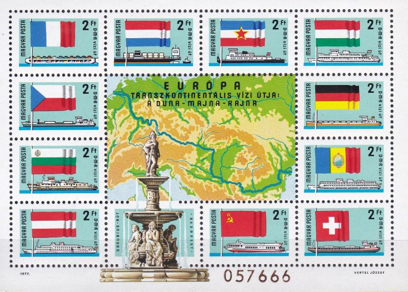 Hungary 1977 Scott 2514 European Intercontinental Danube Conference FLAG  VF/NH.