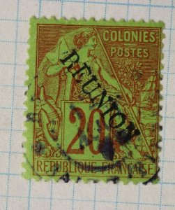 Reunion sc#23 overprint used