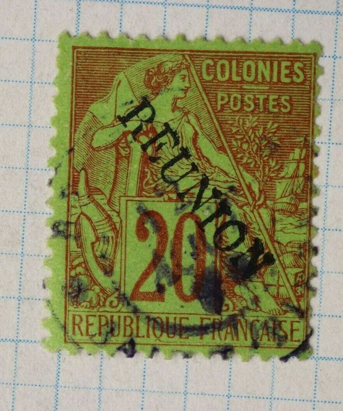 Reunion sc#23 overprint used