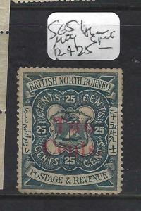 NORTH BORNEO (P1303B)  2C/25C  ARMS, LION SG 51  MOG SMALL THIN