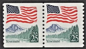 US 2280 MNH VF 25 Cent Flag Over Yosemite Pair