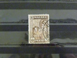 1429   Malaya - Perak   Used, VF   # 132   Sultan and Tiger   CV$ 0.25