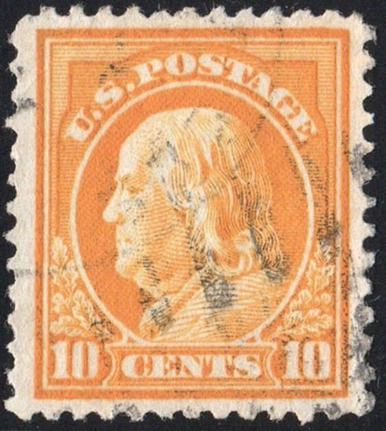 SC#416 10¢ Franklin Single (1912) Used