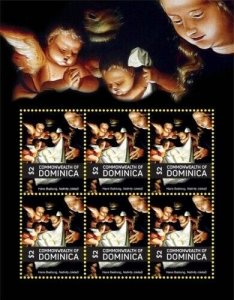 DOMINICA 2010 - CHRISTMAS ART - SHEET OF 6 STAMPS - Scott #2756 - MNH