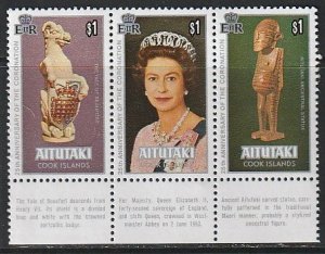 1978 Aitutaki - Sc 166a-166c - MH VF - triple - QE II 25th coronation ann.