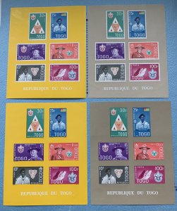 Togo 1961 Boy Scouts set of 4 MS, MNH. See note.  Scott 406 footnote, CV $16.00