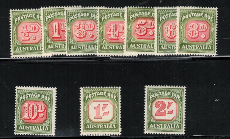 Australia #J86 - #J95 Mint Fine - Very Fine Never Hinged Set