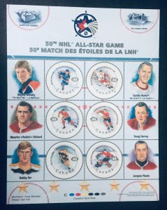 Canada #1838 50th NHL All-Star Game Souvenir Sheet MNH