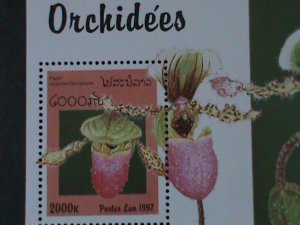 LAOS-1997-SC#1328-LOVELY BEAUTIFUL CHAMBERLAINIANUM ORCHIDS- -MNH S/S VF