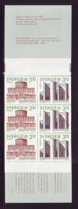 Sweden Sc 1630a 1987 Europa Buildings stamp booklet pane mint NH