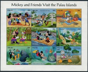 Palau 340 ai sheet,341-343,MNH.Michel 775-783,Bl.33-35. Walt Disney,1994.Mickey.
