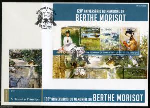 SAO TOME  2015  120th  MEMORIAL ANNIVERSARY OF  BERTHE MORISOT SHEET FDC