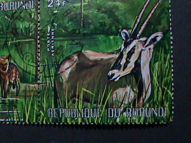 BURUNDI-1975-SC#C228 WILD ANIMALS -CTO STRIP VERY FINE  WE SHIP TO WORLD WIDE