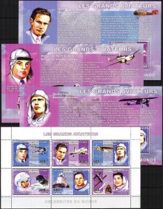 Congo 2006 Aviation Airplanes Grands Aviators Space Sheet + 6 S/S MNH 2 scans