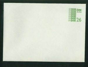 Ireland 1980s 26p green Postal Stationery Envelope