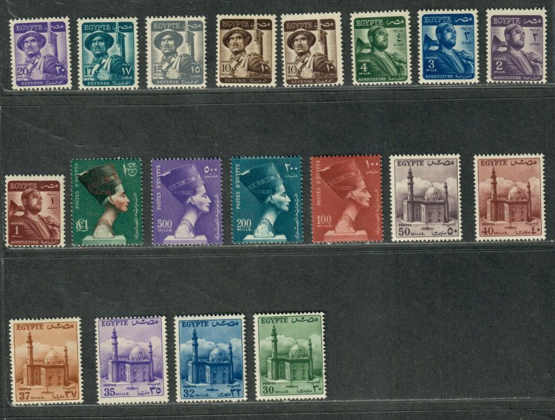 Egypt Sc#322-340 M/H/VF, Cv. $53