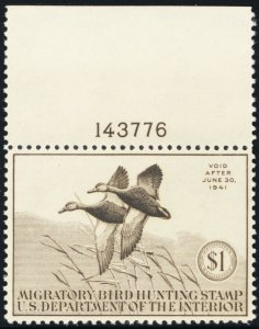 RW7, Mint NH VF/XF $1 Duck Stamp - PSE Graded 85 * Stuart Katz