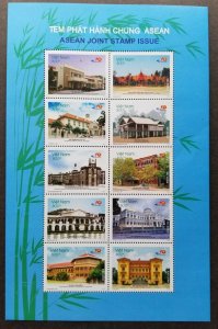 *FREE SHIP Vietnam Joint Issue 40th ASEAN 2007 Malaysia Landmark (sheetlet) MNH