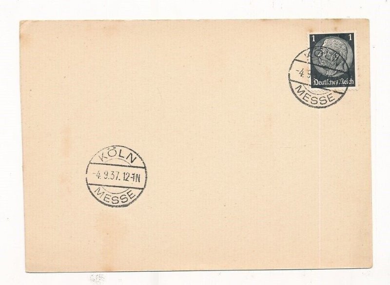 D331746 Germany Deutsches Reich Postal Card Koln Messe 1937