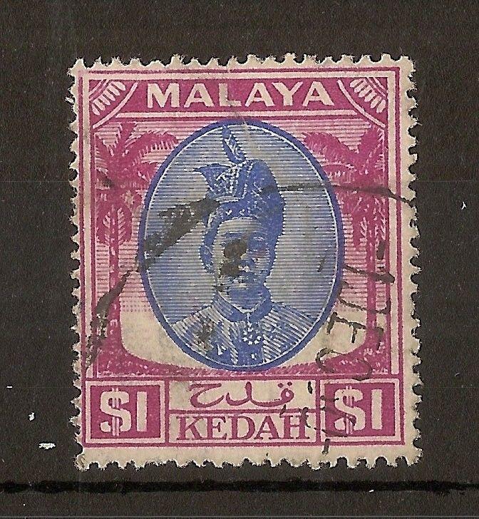 Kedah 1950 $1 SG88 Fine Used