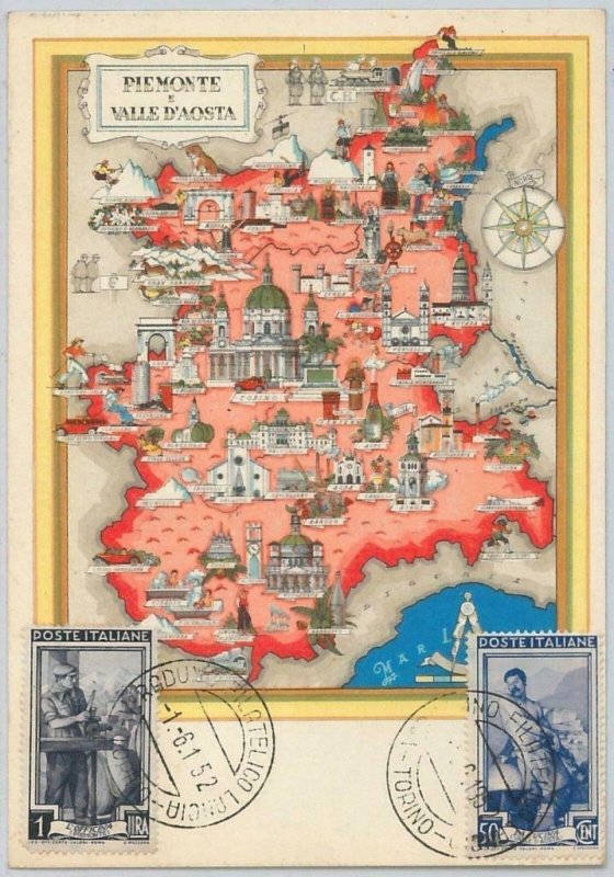 45980 - ITALY - MAXIMUM CARD 1952 - Series LAVORO: PIEMONTE & VALD'AOSTA : Lancia!-