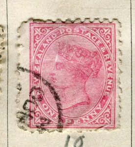 NEW ZEALAND; 1880s classic QV Side Facer issue fine used 1d. value