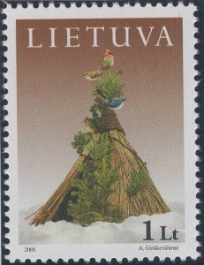 Lithuania 2001 Sc 707 1 l Covered tree Christmas New Year