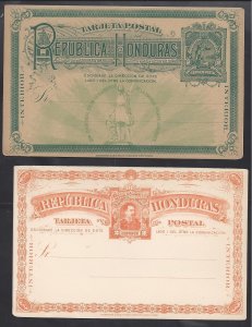 HONDURAS 1880'S TWO UNUSED POSTAL CARDS