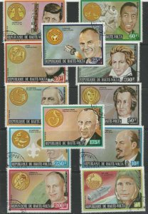 Thematic Stamps Others - UPPER VOLTA 1974 ZODIACS/Famous people 12V used