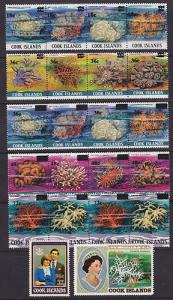 Cook Islands Sc 710-716 MNH. 1983 Surcharged Corals, cplt set