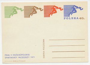 Postal stationery Poland 1971 Running