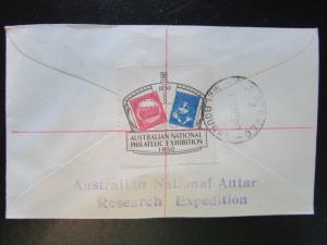 1950 cover Heard Island AAT to Australia #222 LL plate block Research Expedition
