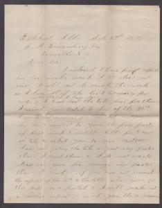 **US 19th Century Cover Scott #158, ELkhart City, IL, 9/26/1878, Letter Enclosed