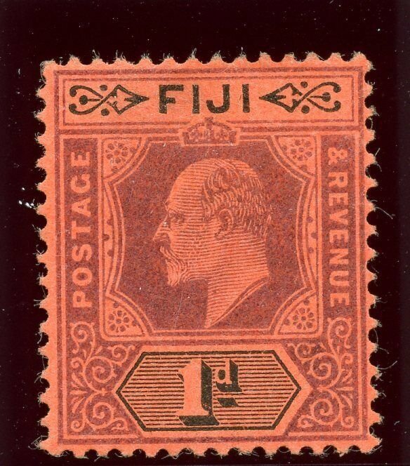 Fiji 1903 KEVII 1d dull purple & black/red MLH. SG 105. Sc 60.