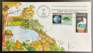 2074 Ham Hand painted cachet Soil & Water Conservation FDC 1984